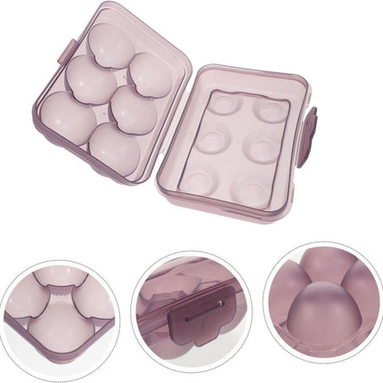 6-Compartment Egg Storage, Portable Transparent PP Material for Refrigerator Picnics Hiking, Purple.
