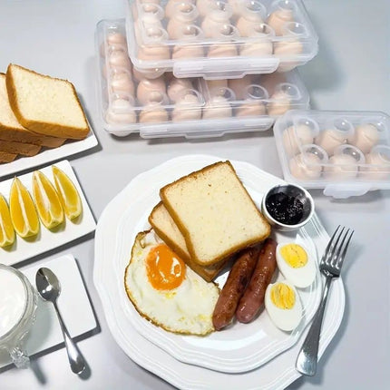 6-Compartment Egg Storage, Portable Transparent PP Material for Refrigerator Picnics Hiking, Purple.
