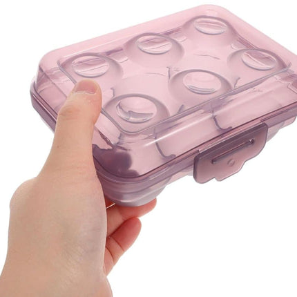 6-Compartment Egg Storage, White Portable Transparent PP Egg Holder for Refrigerator Picnics Hiking, 6 eggs.