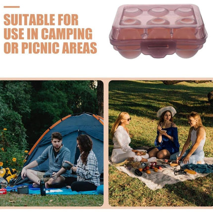 6-Compartment Egg Storage, White Portable Transparent PP Egg Holder for Refrigerator Picnics Hiking, 6 eggs.