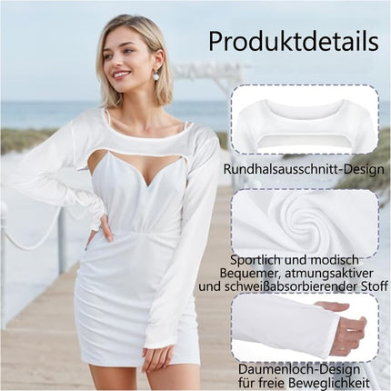 Breathable Quick-Dry Arm Warmers with Shoulder Protection and Thumb Holes, Wood.