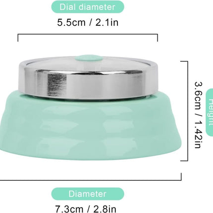 60 Minute Mechanical Kitchen Timer with Magnet, Stainless Steel, Green, 3.6 x 7.3cm.