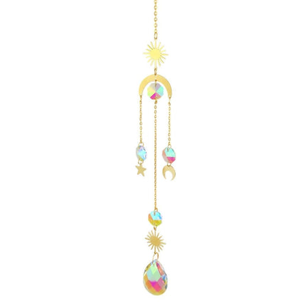 6 inches rainbow refractive prism suncatcher, with crystal decoration, , 6 inches.