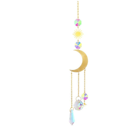 6 inches rainbow refractive prism suncatcher, crystal sun reflecting decoration, , 6 inches.