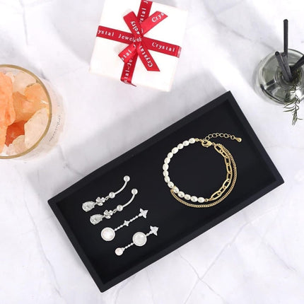 Black Silicone Storage Tray for Makeup and Small Items, 20 cm x 10 cm.