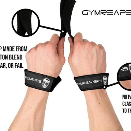 Lifting Wrist Straps for Weightlifting Bodybuilding, Compatible with Gymreapers, Black.