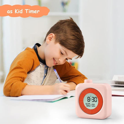 60 Minute Digital Timer with Clock and Alarm, 3-in-1, Pink.