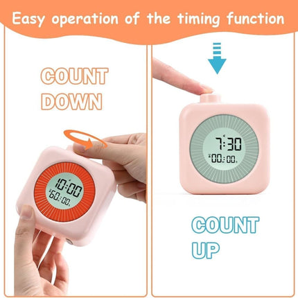 60 Minute Digital Timer with Clock and Alarm, 3-in-1, Pink.