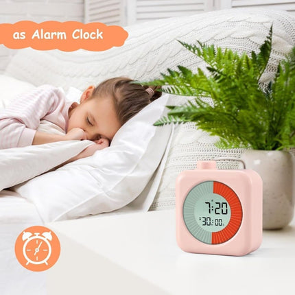 60 Minute Digital Timer with Clock and Alarm, 3-in-1, Pink.