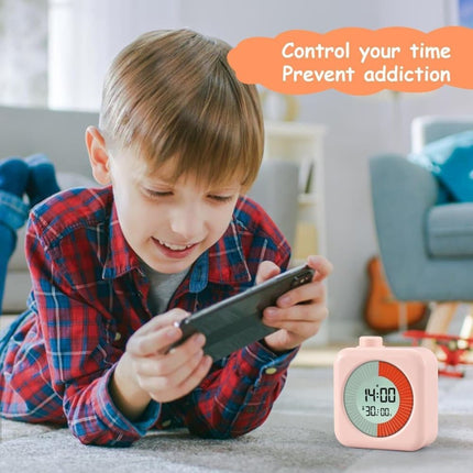 60 Minute Digital Timer with Clock and Alarm, 3-in-1, Pink.