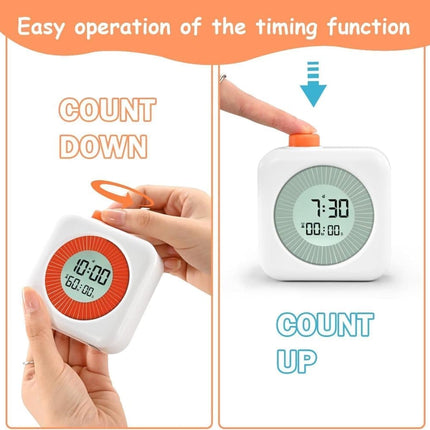 60 Minutes Digital 3-in-1 Timer with Clock and Alarm, White.