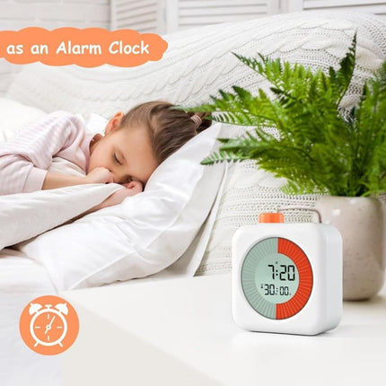 60 Minutes Digital 3-in-1 Timer with Clock and Alarm, White.