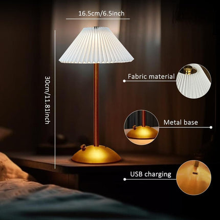 Portable LED Table Lamp with 3 Brightness Levels, USB Desk Lamp for Bedside Dining Table and Desk, White.