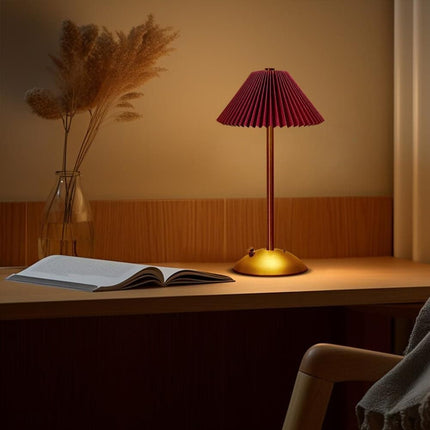Portable LED Table Lamp with 3 Brightness Levels, USB Desk Lamp for Bedside Desk Dining Table, Red.
