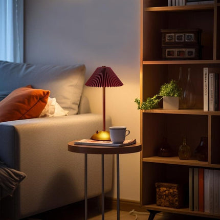 Portable LED Table Lamp with 3 Brightness Levels, USB Desk Lamp for Bedside Desk Dining Table, Red.