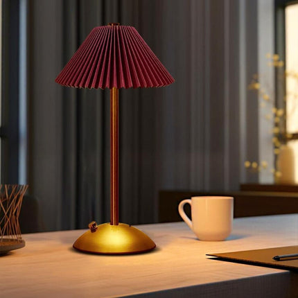 Portable LED Table Lamp with 3 Brightness Levels, USB Desk Lamp for Bedside Desk Dining Table, Red.