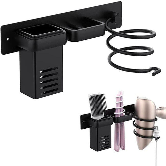 1 Pack Wall Mounted Hair Dryer Holder Shower Shelf Bathroom Storage Shelf, Aluminum.