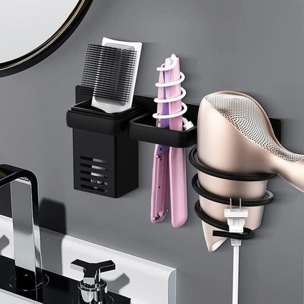 1 Pack Wall Mounted Hair Dryer Holder Shower Shelf Bathroom Storage Shelf, Aluminum.