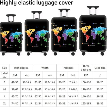 18-32 Inch Elastic Suitcase Cover, Washable Luggage Protector Reusable Travel Protective Cover, M 22-24 Inch.