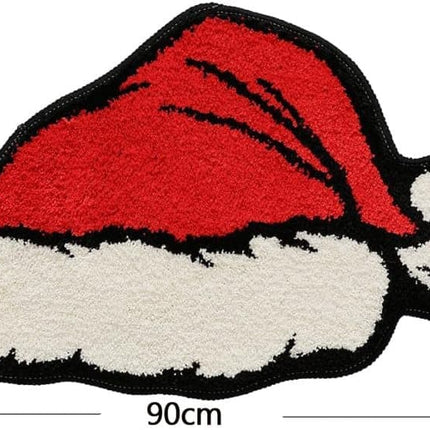 Christmas Santa Claus Bath Mat, Soft Non-Slip Absorbent, Machine Washable, for Living Room and Bathroom.