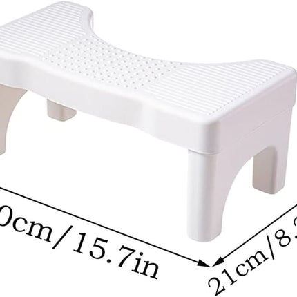 Non-Slip Toilet Stool, 40 x 21 cm, Wide Stomach Squatting Step for Bathroom Gray.