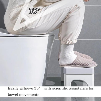 Non-Slip Toilet Stool, 40 x 21 cm, Wide Stomach Squatting Step for Bathroom Gray.