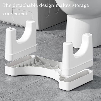 Non-Slip Toilet Stool, 40 x 21 cm, Wide Stomach Squatting Step for Bathroom Gray.