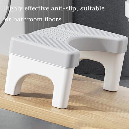 Non-Slip Toilet Stool, 40 x 21 cm, Wide Stomach Squatting Step for Bathroom Gray.