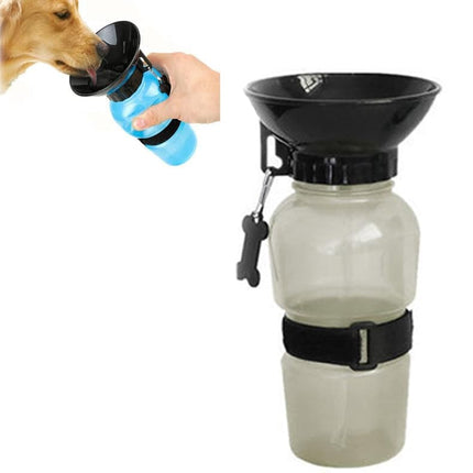 Portable Dog Water Bottle with Bowl, 500ml, Brown, Compatible with Dogs.