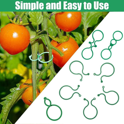 100 pcs Garden Plant Clips Plastic Ring for Vines Tomatoes Flowers, 1.2 inch.