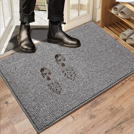 60x90cm Jute Doormat for Indoor Outdoor Use Non Slip Dust Resistant Quick Absorbing, Gray.