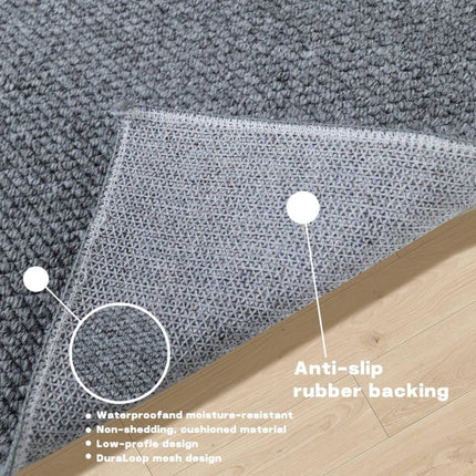 60x90cm Jute Doormat for Indoor Outdoor Use Non Slip Dust Resistant Quick Absorbing, Gray.