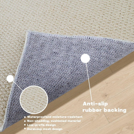 Non-slip jute-like doormat for indoor outdoor home use, dust-resistant quick-absorbing welcome mat, 60x40cm, beige.