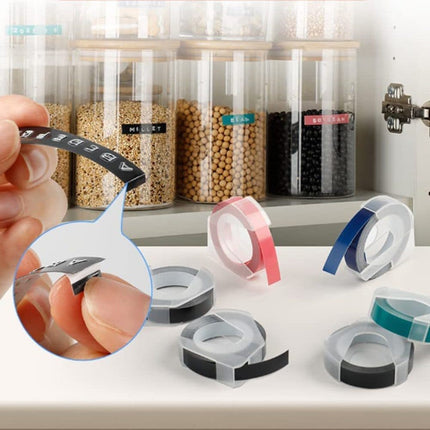 6 Rolls 3D Portable Label Printer for Home, Black, with Label Tape, Easy to Use.