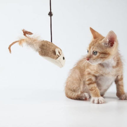 4 pcs Interactive Cat Toy with Bell and Teaser, for Playful Cats.