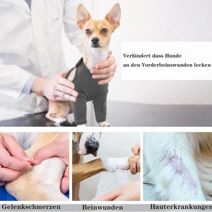 2XL Dog Breathable Elastic Elbow Protection, Dark Gray, Post-Surgery Foreleg Protector to Prevent Licking and Biting.