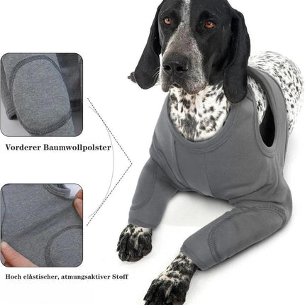 Elbow Protection for Dogs Breathable Elastic Post-Surgery Foreleg Guard Against Licking and Biting, XL, Dark Gray.