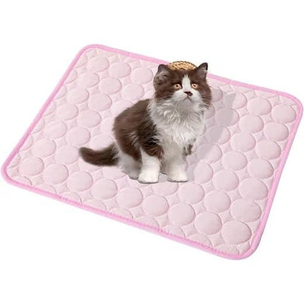 50-100 cm Dog and Cat Cooling Mat, Breathable Pet Cooling Pad, Pink, 70×55 cm.