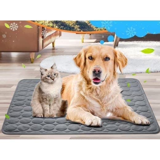 Cooling Mat for Dogs and Cats, 50x40cm, Dark Gray, Breathable, Multiple Colors Available.