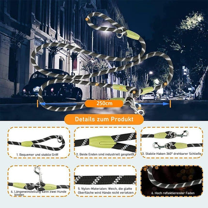 Reflective Hands-Free Dog Leash with Shoulder Strap for Jogging, Compatible with Small and Medium Dogs, Green, 1 Pack.