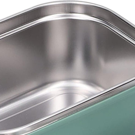 Stainless steel lunch box 1200ml with spoon, double layer 2 compartments leak-proof, 304 stainless steel, Green.