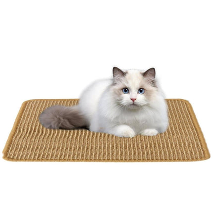 Natural Jute Cat Scratching Mat, Durable Floor Mat and Sustainable Cat Furniture, 50x80cm.