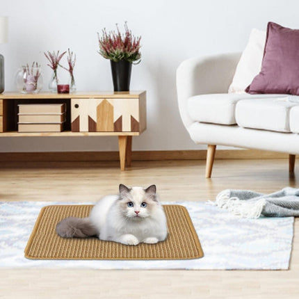 Natural Jute Cat Scratching Mat, Durable Floor Mat and Sustainable Cat Furniture, 40x60cm.