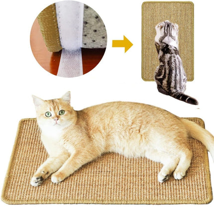 Natural Jute Cat Scratching Mat, Durable Floor Mat and Sustainable Cat Furniture, 40x60cm.