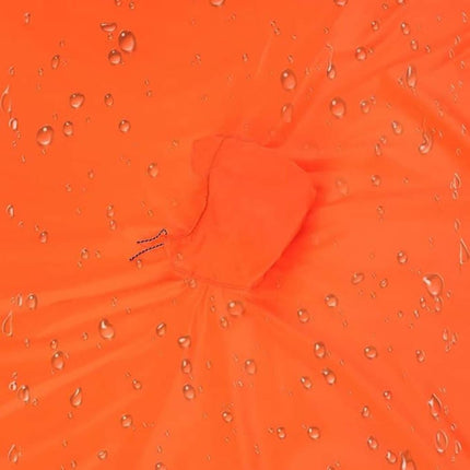 Breathable Waterproof 3-in-1 Rain Jacket Poncho with Hood for Outdoor Activities, Orange.