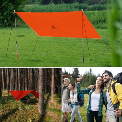 Breathable Waterproof 3-in-1 Rain Jacket Poncho with Hood for Outdoor Activities, Orange.