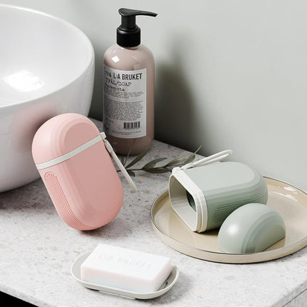 2-Pack Portable Soap Dish with Drainage Grid and Handle, Waterproof Travel Soap Storage for Outdoor Activities.