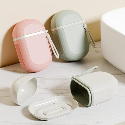 2-Pack Portable Soap Dish with Drainage Grid and Handle, Waterproof Travel Soap Storage for Outdoor Activities.