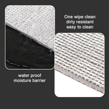 50x50cm Aluminum Foil Self-Adhesive Sun Protection Film for Balcony Windows and Conservatories, Thermal Insulation UV Privacy Protection, Black.
