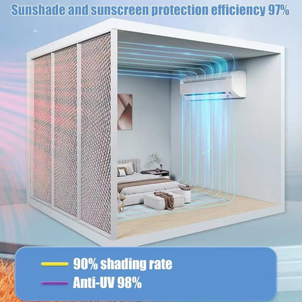 50x50cm Aluminum Foil Self-Adhesive Sun Protection Film for Balcony Windows and Conservatories, Thermal Insulation UV Privacy Protection, Black.
